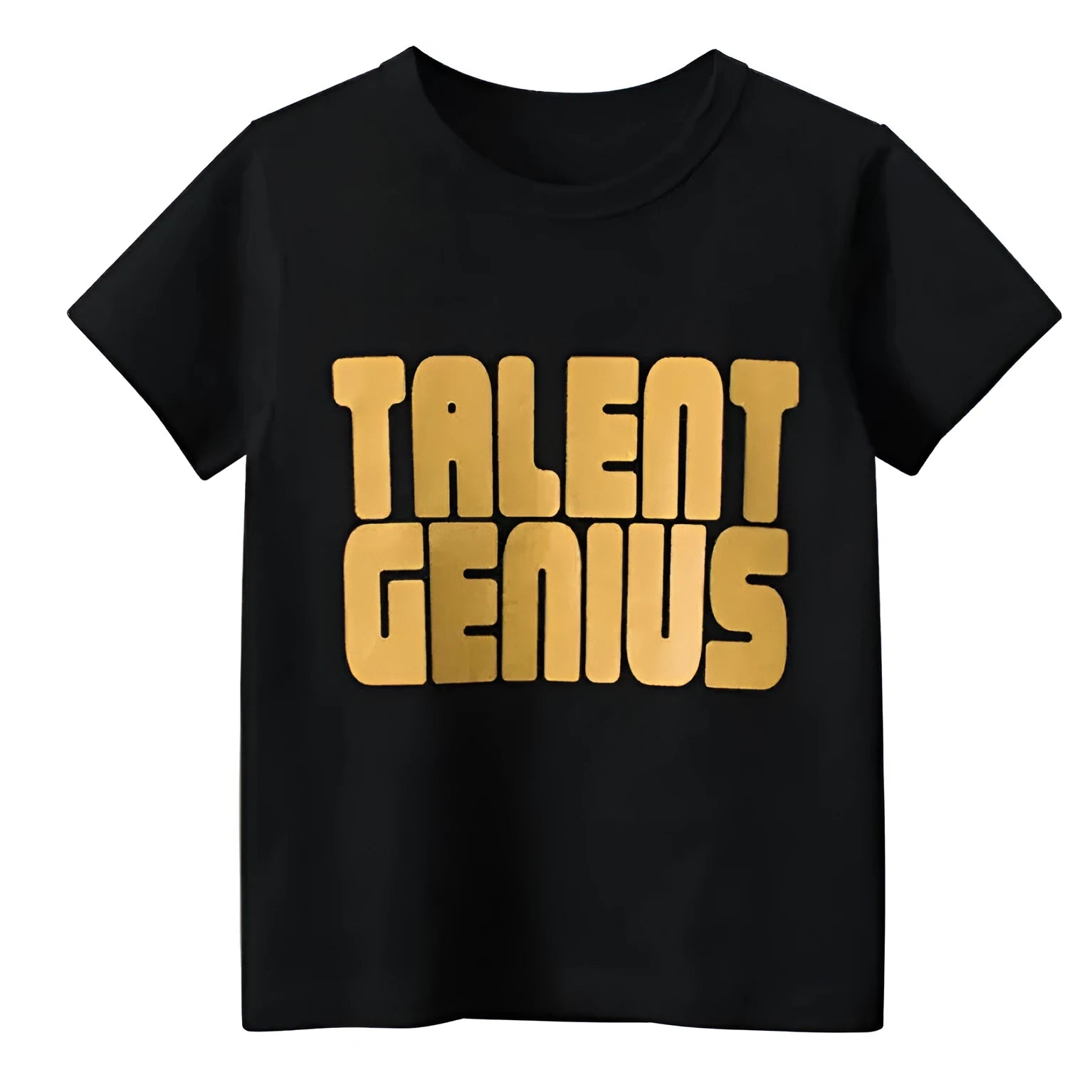 Black men's loose fit T-shirt with a white and grey geometric pattern print on the front.
