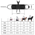 Black Oxford cloth dog harness with leg support for rehabilitation and outdoor walking