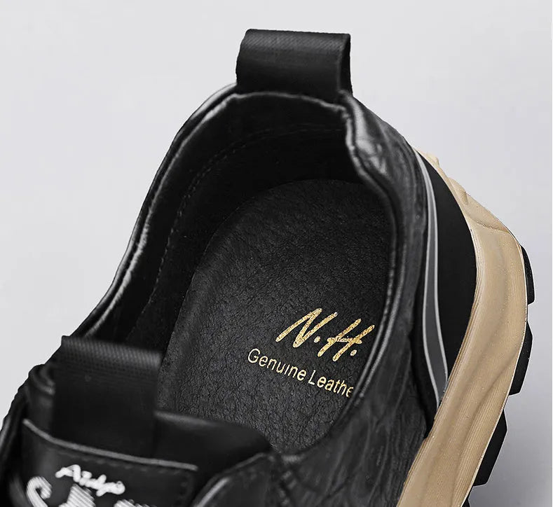 Men's black business casual lace-up round toe shoes with PU upper and PVC sole
