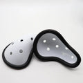 Rubber sports genital protector for adult and child athletes in boxing, hockey, rugby.