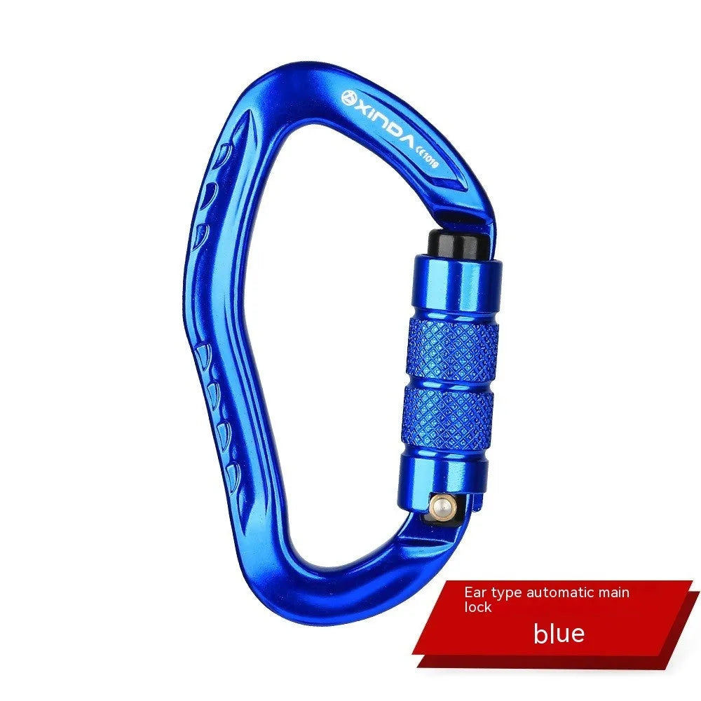 Climbing carabiner with automatic master lock in five colour options