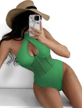 Women's black one-piece swimsuit bikini made from nylon and polyester spandex fabric