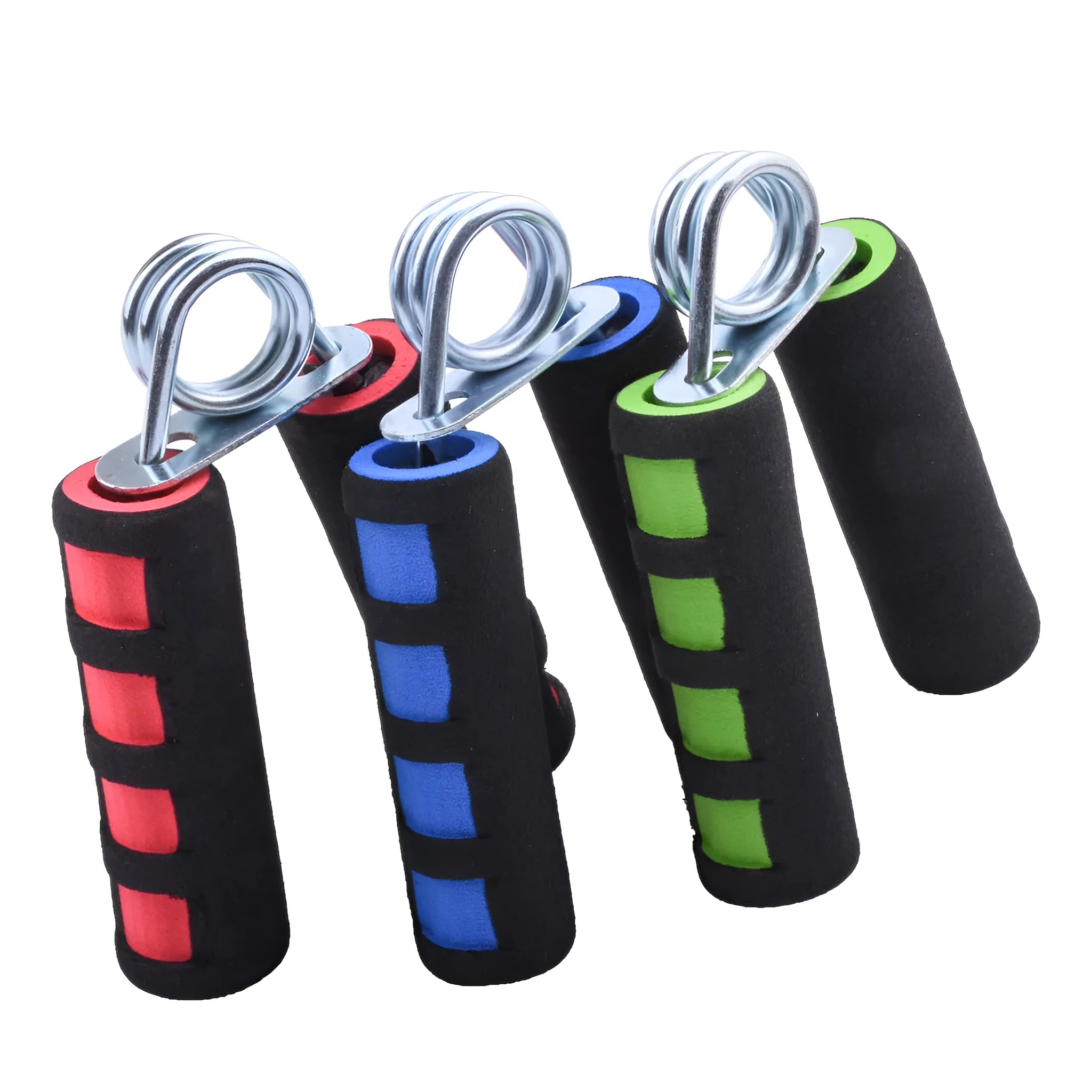 Hand training spring grip finger strength trainer with 4.5cm steel spring and black foam grip