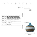 Natural woven rattan and bamboo pendant ceiling lamp with warm white light