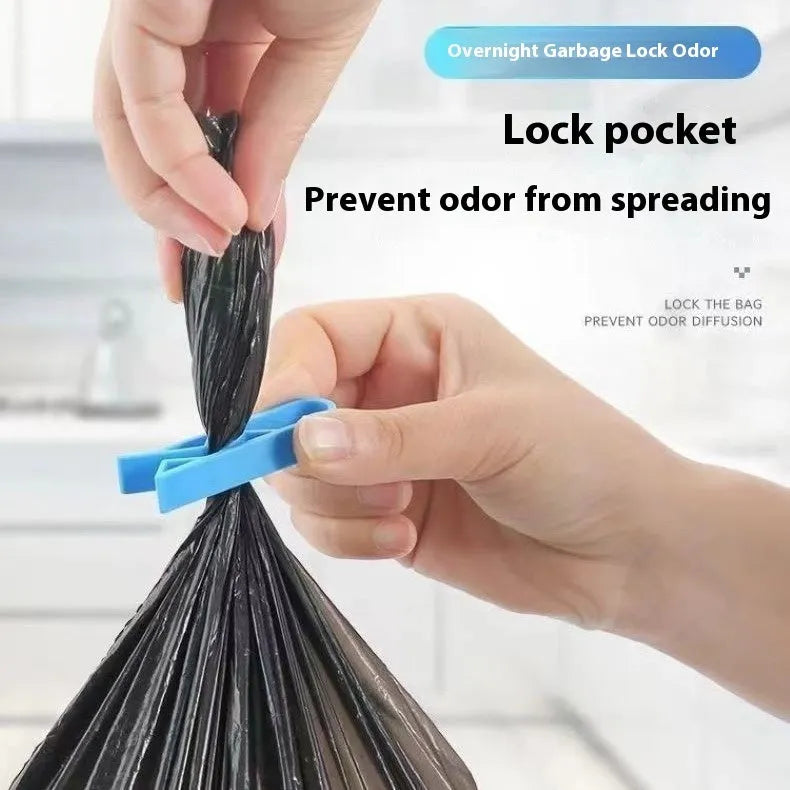 Ten white PP plastic garbage bag fixing clips for securing liners to bin rims