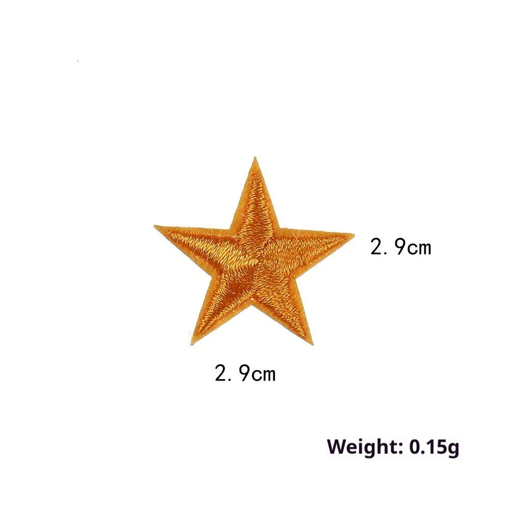 Colourful five-pointed star cloth embroidery stickers for DIY fabric decoration