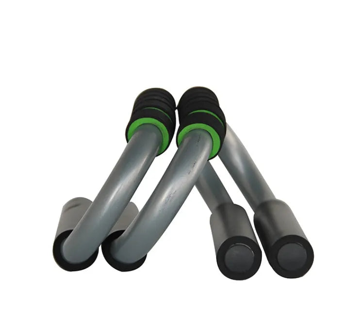 Steel push-up bracket with foam grip handles and non-slip base for chest muscle exercise at home