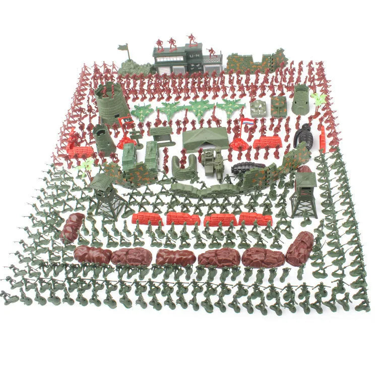 Small plastic soldier model set 500 pieces 4cm tall in photo colour