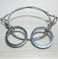 Multifunctional survival wire saw with stainless steel cutting wire and metal pull rings extended to full length