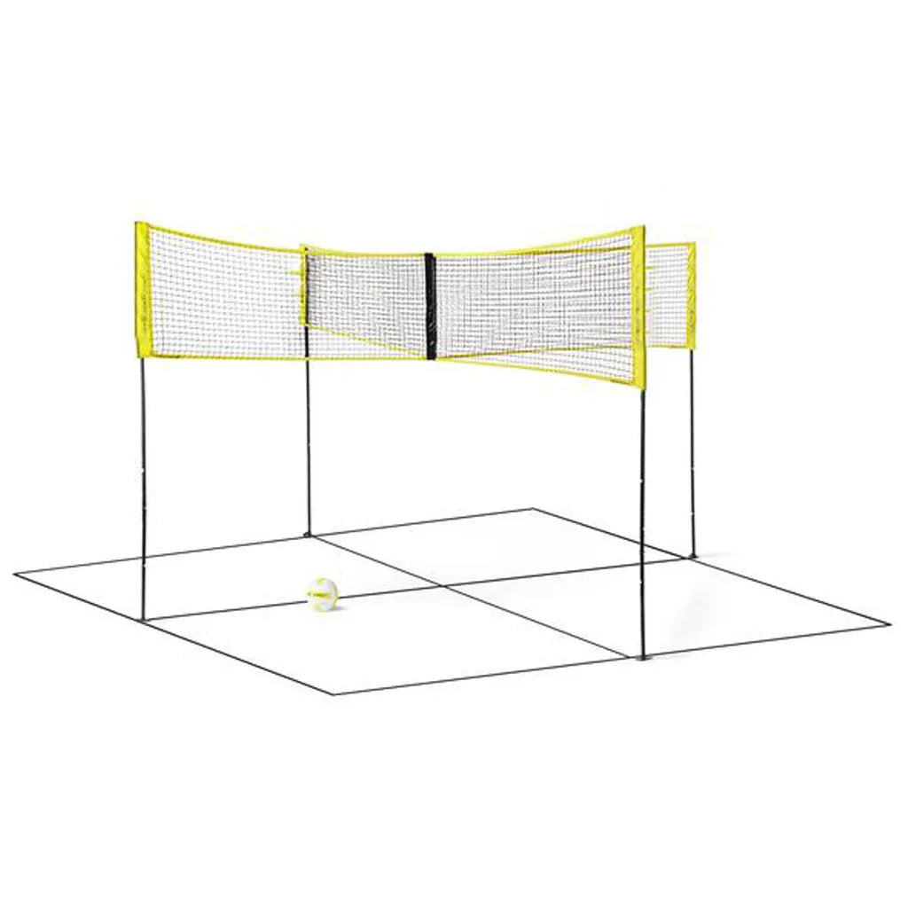 Black PE four sides standard volleyball net – 150x50cm with canvas hemming for indoor outdoor beach use