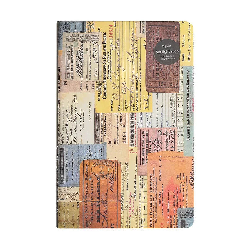 Creative kraft paper illustration mood notebook A5 21x14cm Carving Time European retro design with 96 sheets