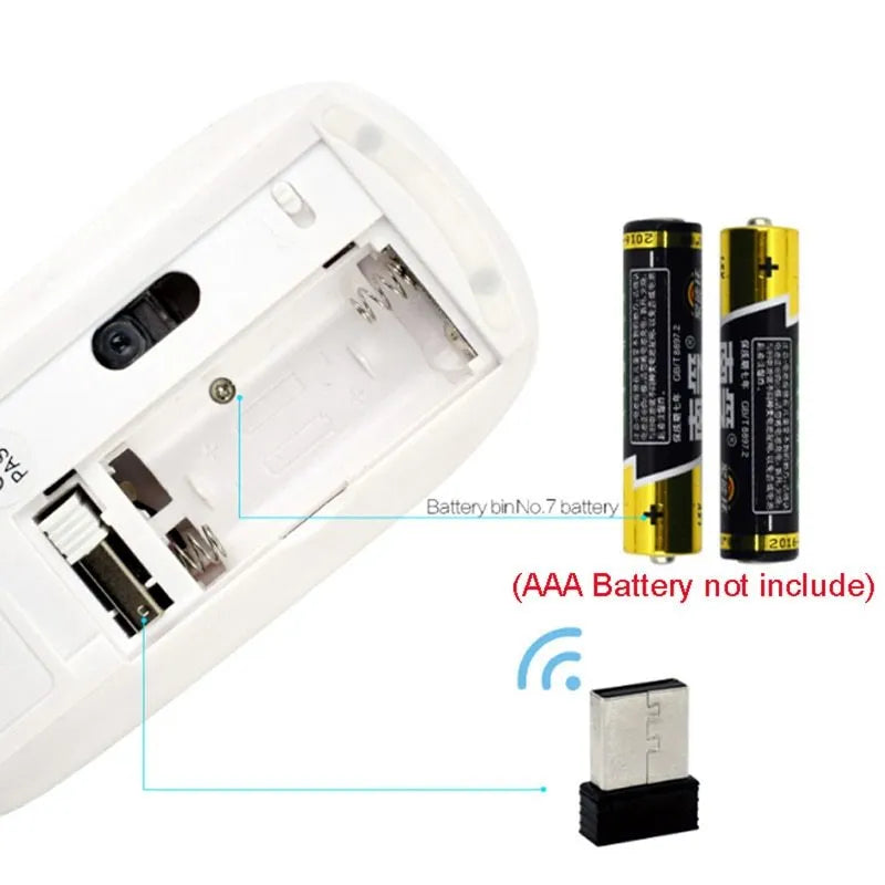Ultra-thin touch wireless mouse in black with USB receiver, 1600 DPI optical sensor