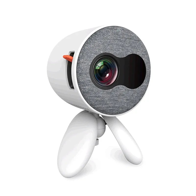 YG220 portable LED projector in white or yellow colour with front projection design