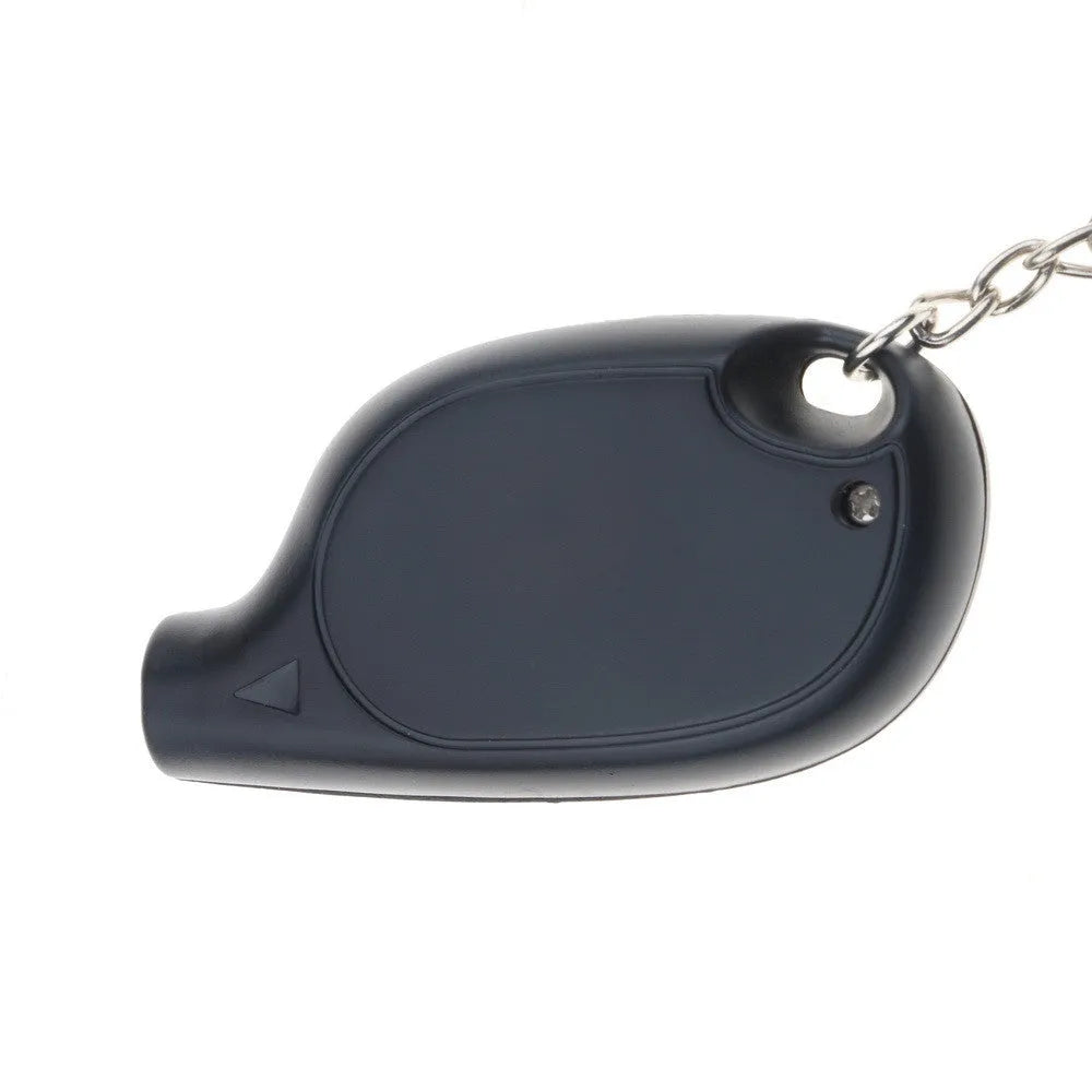 Black ABS keychain tire pressure gauge with LCD screen on keyring