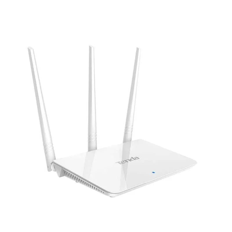 A white wireless router with antennas for dual-band 2.4GHz and 5GHz Wi-Fi.