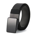 Rotating buckle double-sided nylon belt for men, 125cm, alloy buckle, black and dark gray colour option