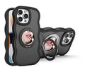 Magnetic suction phone case with mirror bracket in black for Apple iPhone 15 Pro Max