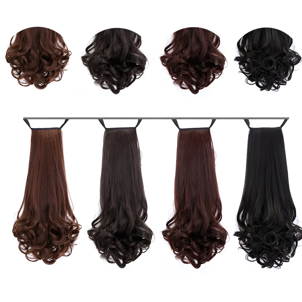 Ladies wig ponytail in high temperature wire medium long length for women