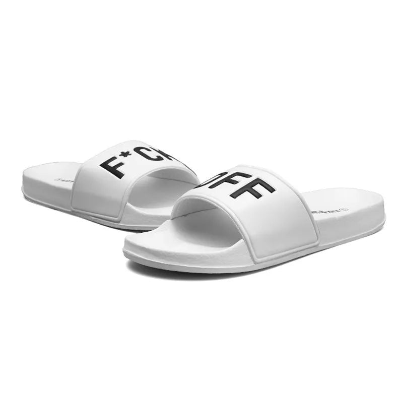 Men's black open-toe slippers with a viscose upper and rubber sole, shown in a large size.