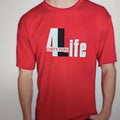 Men's red loose fit cotton summer t-shirt with round neck and short sleeves
