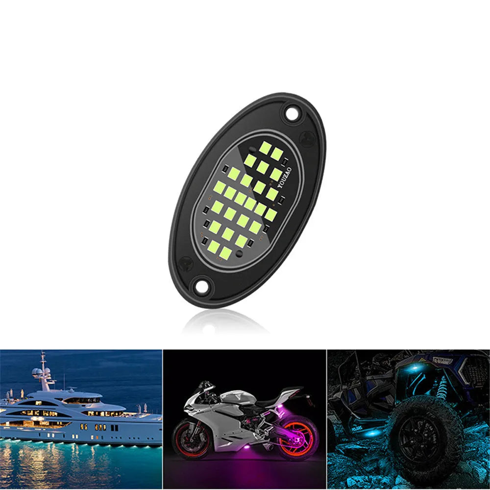 12V car LED chassis ambience light with ABS housing in blue colour option for universal vehicle fit