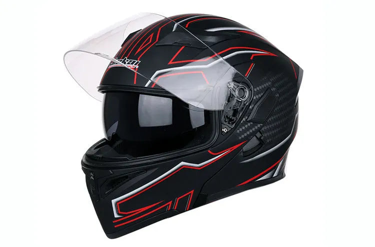 Plastic motorcycle racing helmet with adjustable 55-63cm fit, 38x27cm, available in Black Blue Green Red Yellow