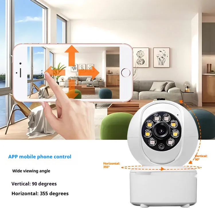 Indoor ceiling-mounted 1080p HD panorama home security camera with dual-light vision