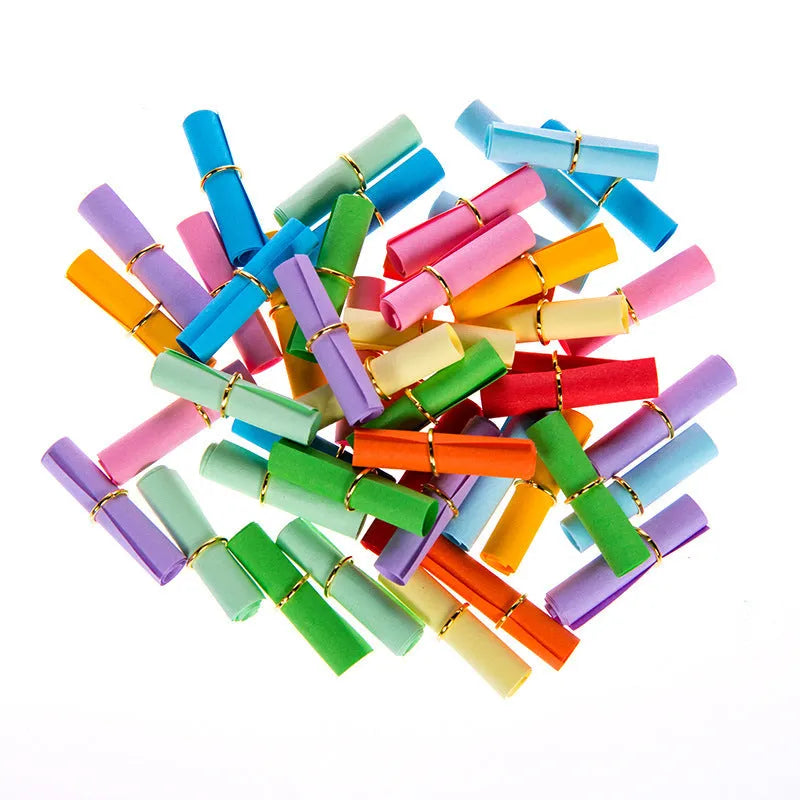 Drift bottle colour wish letter paper scrolls in three sizes with ten colour variety