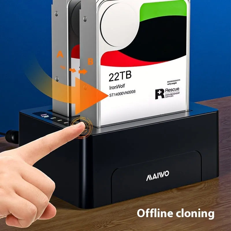 K3082 dual-disk SATA hard disk dock with ABS plastic housing, 152x109x62mm, for 2.5 and 3.5-inch drives