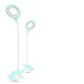Green USB rechargeable LED table lamp with touch switch on a wooden desk