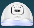 White UV LED nail lamp with 45 beads and digital timer display for gel manicures