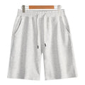 Men's cotton summer sports shorts in straight-leg fit with micro-elastic waistband, shown in multiple neutral colours