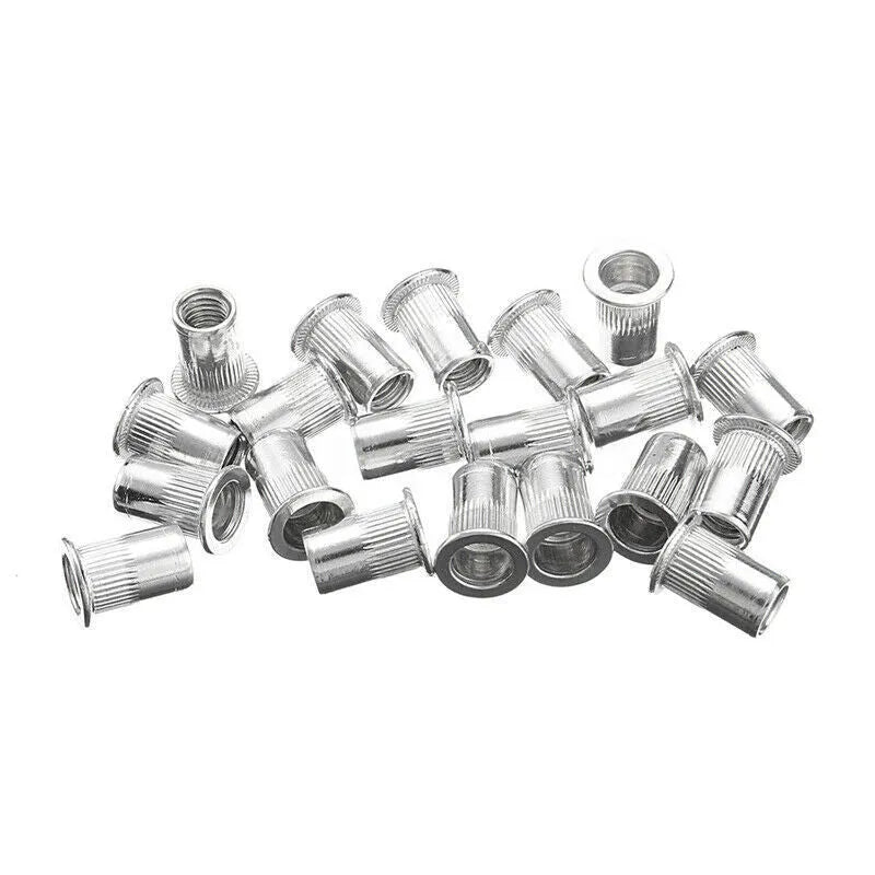 Alloy steel manual riveter tool with blind rivet nuts, from an 86pc or 106pc gun set.