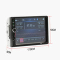 Black 7-inch dual spindle vehicle MP5 player with Bluetooth and reversing function on car dashboard