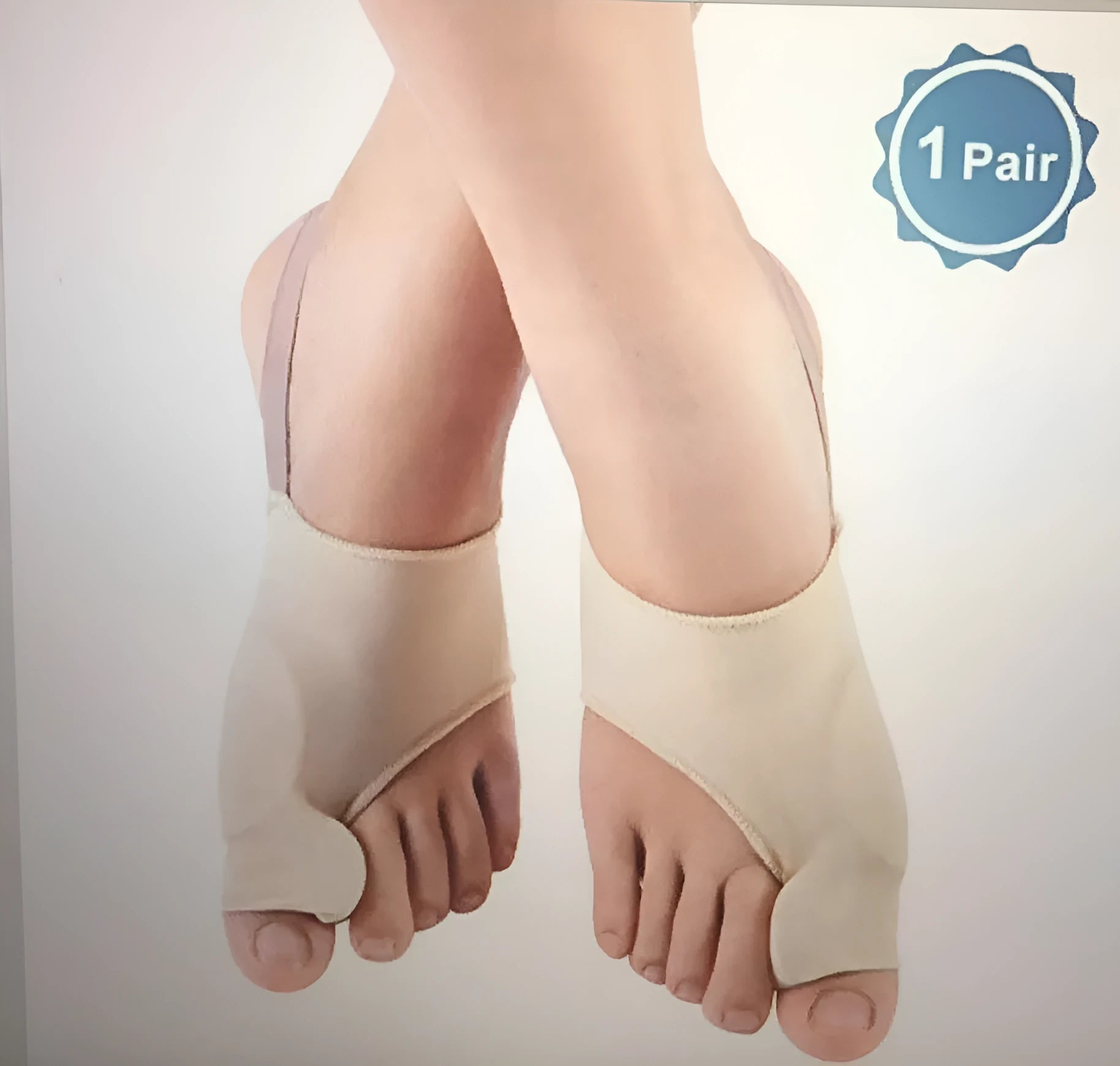 Corrective bunion relief socks with silicone gel pad and toe separator in sizes S, M, L