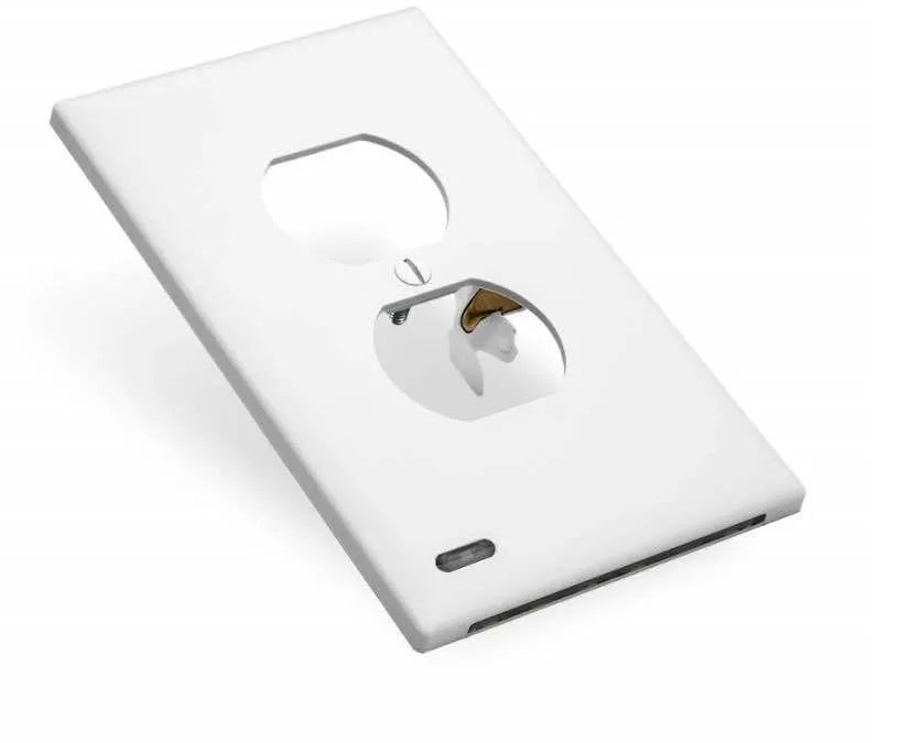 White plug-in socket night light with automatic sensor installed in a UK wall outlet.