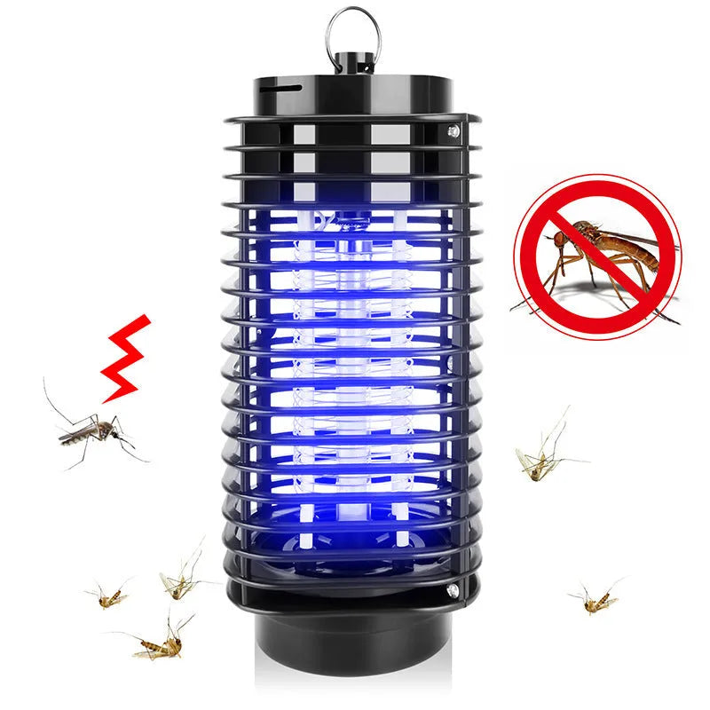 Black electronic mosquito killer lamp with British three-pin plug for indoor insect control