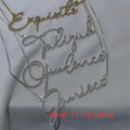 Stainless steel diamond-studded name necklace in gold with letter pendant on 41-50cm chain