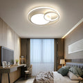 Nordic Living Room Nested Round Chandelier Wrought Iron Ceiling Light with LED Acrylic Silicone in White Black Gold Stitching 40-60cm Remote Control Dimmable for Living Room Bedroom Study Dining Room