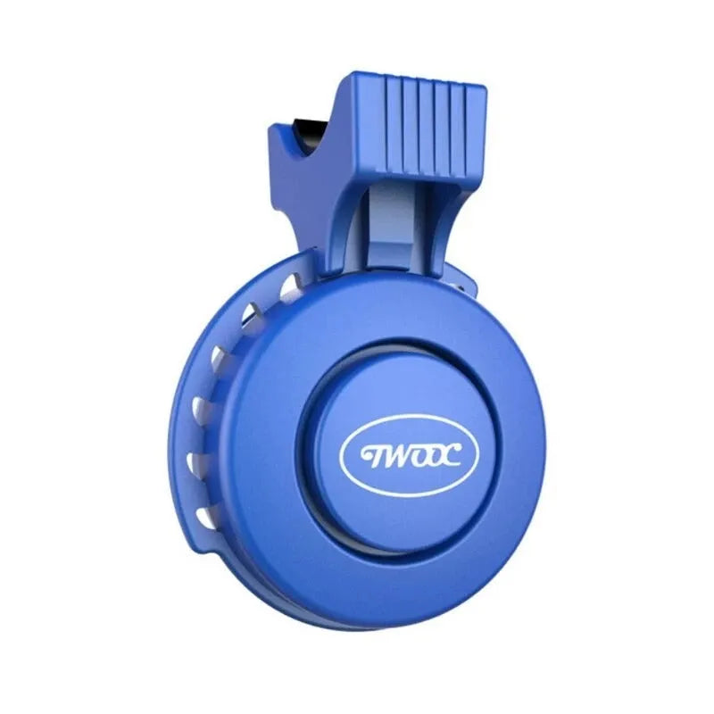 TWOOC T-002 bicycle charging speaker electronic horn mounted on handlebar, black colour, with wired switch and rubber strap
