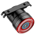 Black USB rechargeable smart brake sensing bicycle taillight with aluminium shell and mounting bracket