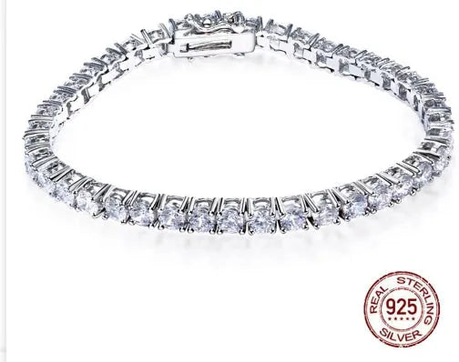 S925 silver bracelet with micro inlay floral leaf chain design on neutral background