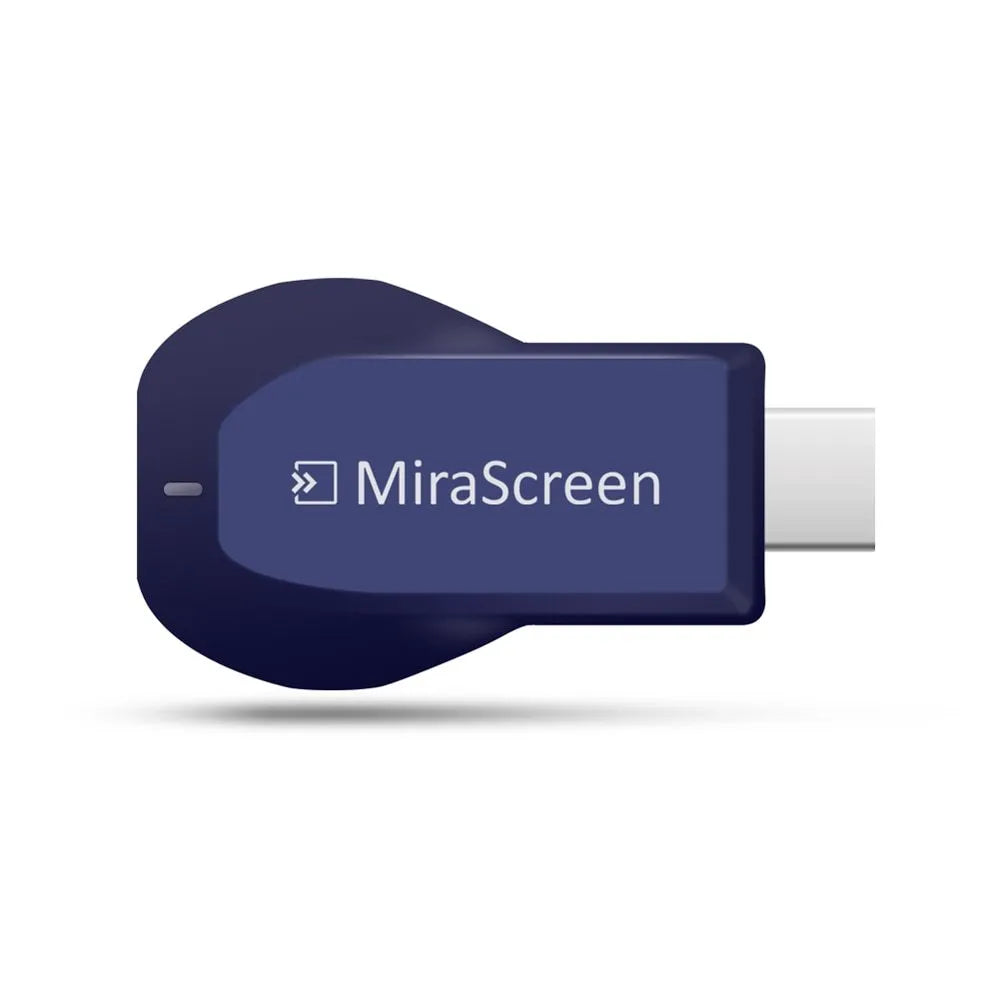 Wireless HDMI display dongle receiver in black for screen mirroring to TV monitor projector