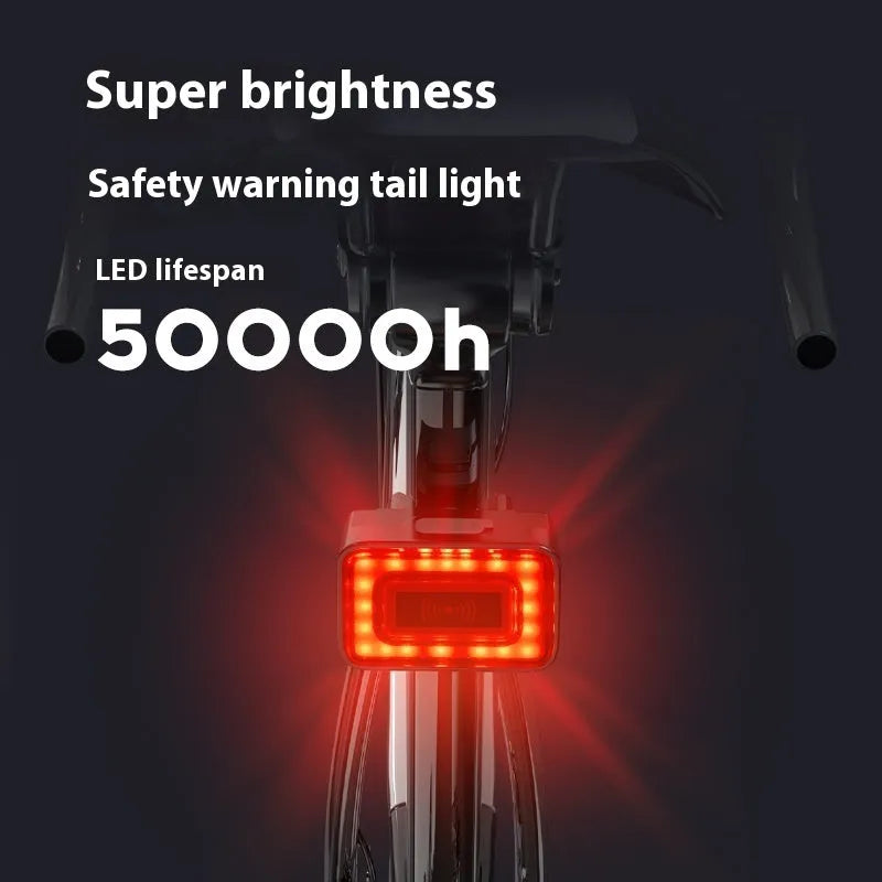 Smart radar bicycle taillight with double bracket mounting and USB-C charging port