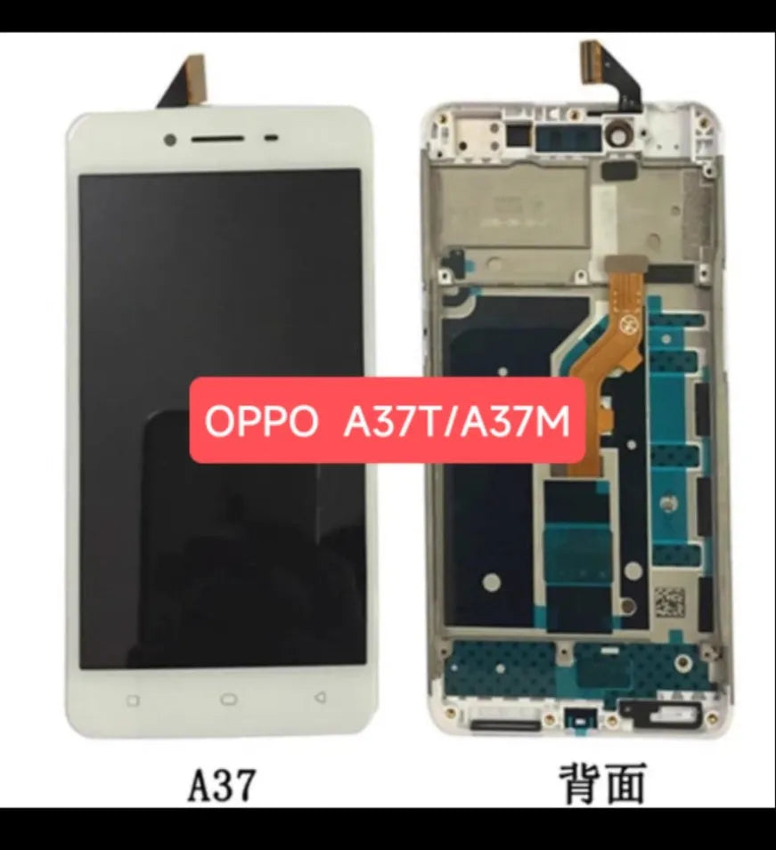 LCD integrated screen assembly for A37 T M F models white colour with frame