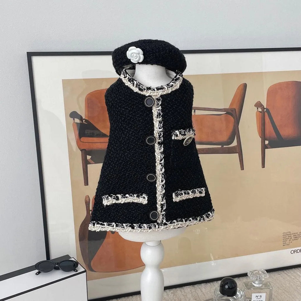 Pet dog cat knitted hat in beige for small pets with 40cm head circumference