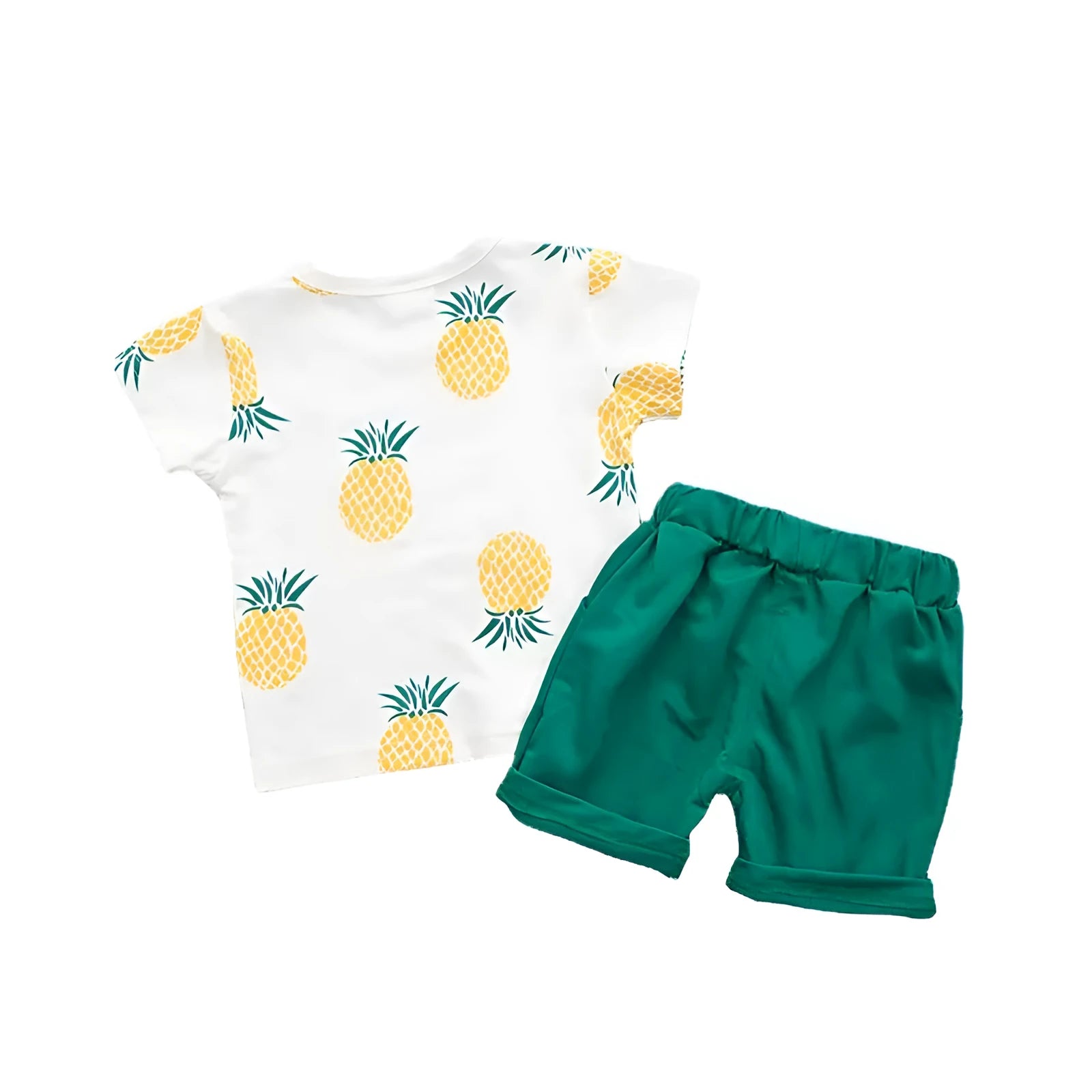 Summer kids two-piece suit in pineapple yellow with short-sleeved T-shirt and shorts for toddlers 80-120cm