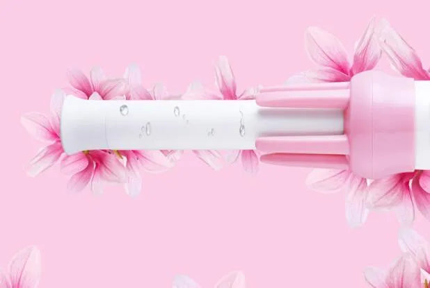 Rotating curling iron with tourmaline ceramic barrel 21mm-30mm for wet and dry hair styling