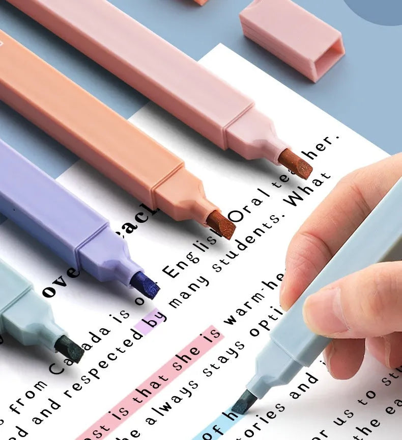 Double-headed fluorescent marking pen set in 6 or 12-piece pack with Mix, Salt and Sweet series options