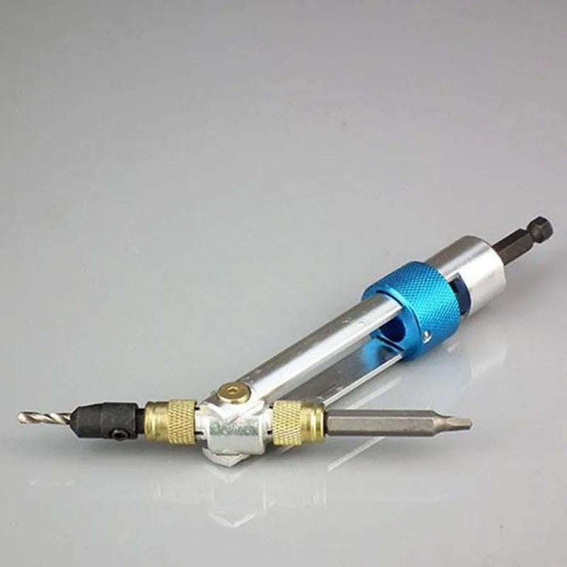 Half Time Drill driver attachment with swivel head and set of Phillips, flathead and countersink bits